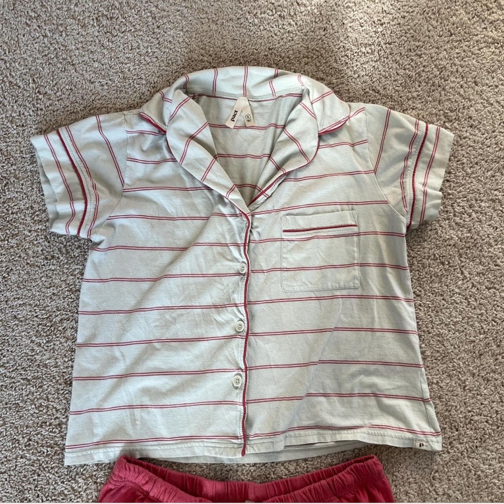 ‼️GUC: Pact Organic Women's Striped All Ease Sleep Matching Set - Picture 2 of 5